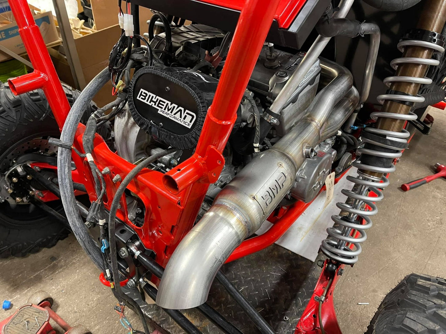 Bikeman Performance RS1 XP1000 Race Exhaust Black Ceramic Coated