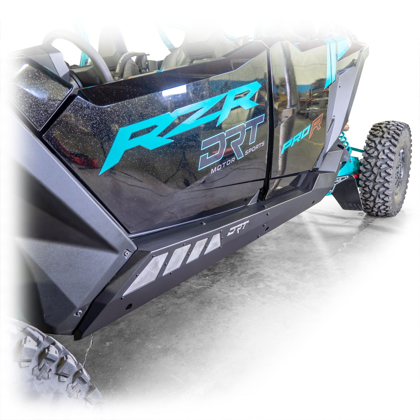 DRT Premium Black Powder-Coated 4-Seat Polaris RZR Rock Sliders
