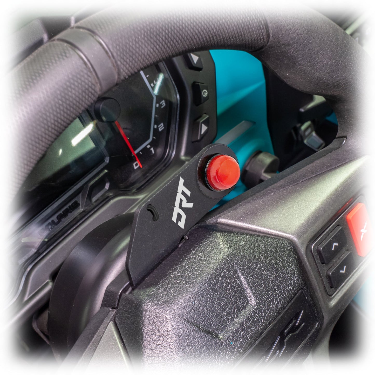 DRT Polaris RZR 2020+ Steering Wheel Single Push-To-Talk Aluminum Plate