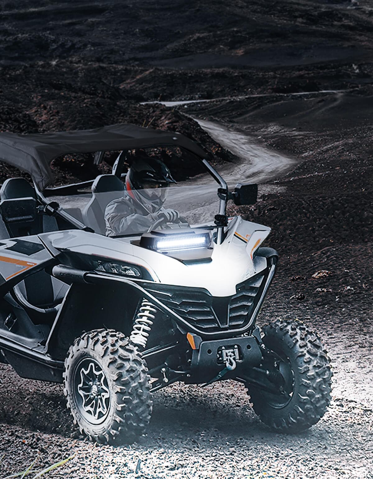 Kemimoto UTV Hood Scoop with Light LED 2500lm Black