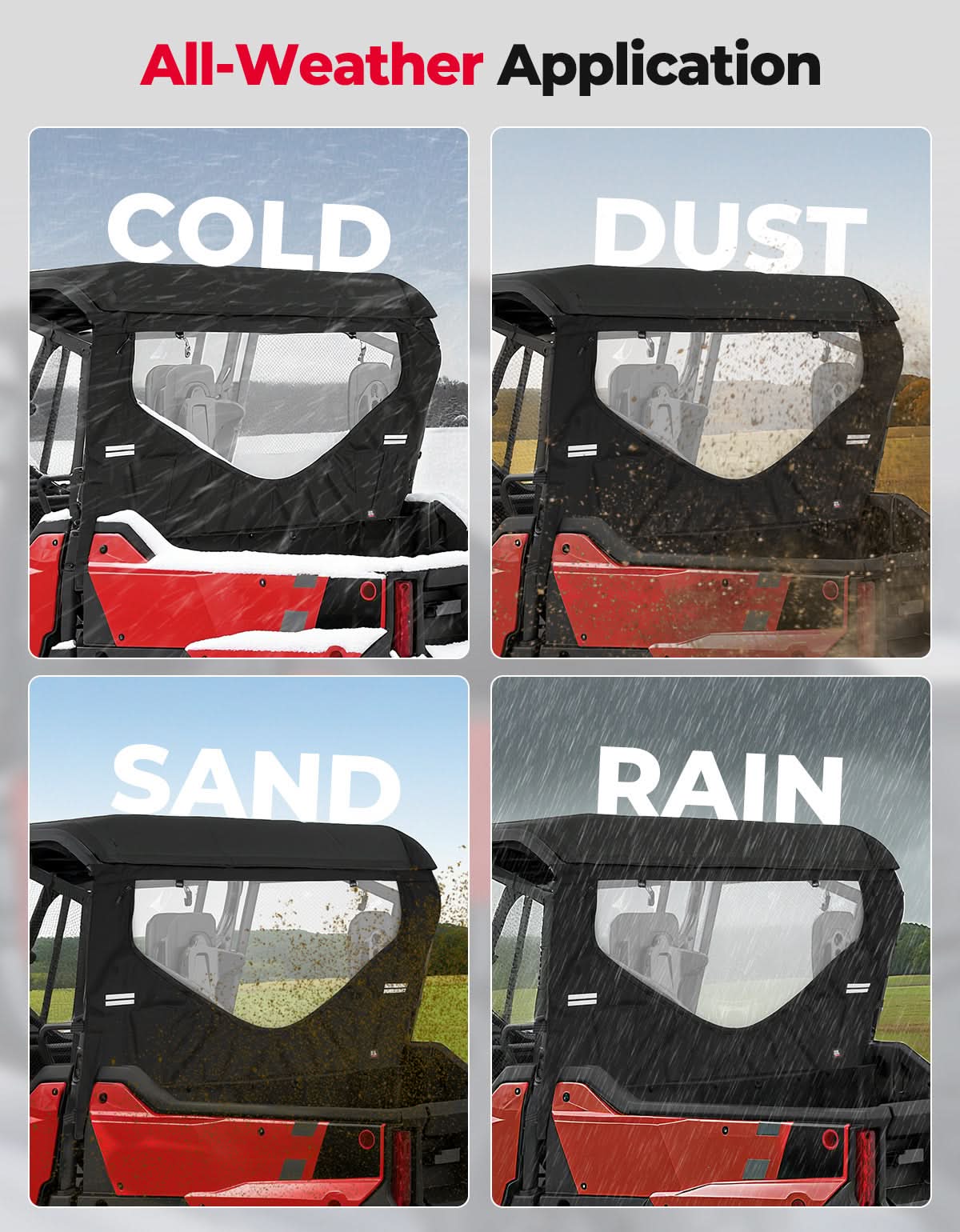 UTV Reflective Strips Design Back Window For Pioneer 1000 3P 6P (2016-2025)