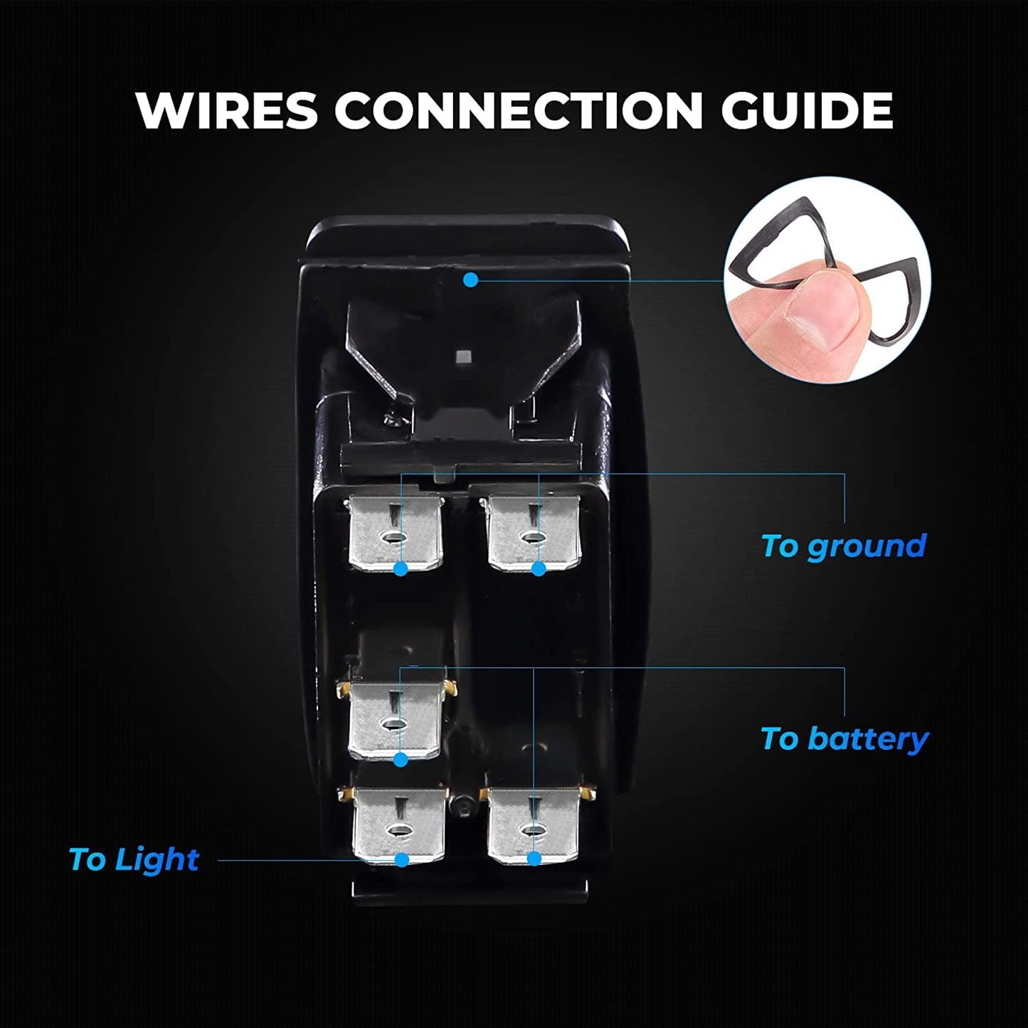 KEMIMOTO Spiral Whip Light RF Remote Control 366 Colors 3FT