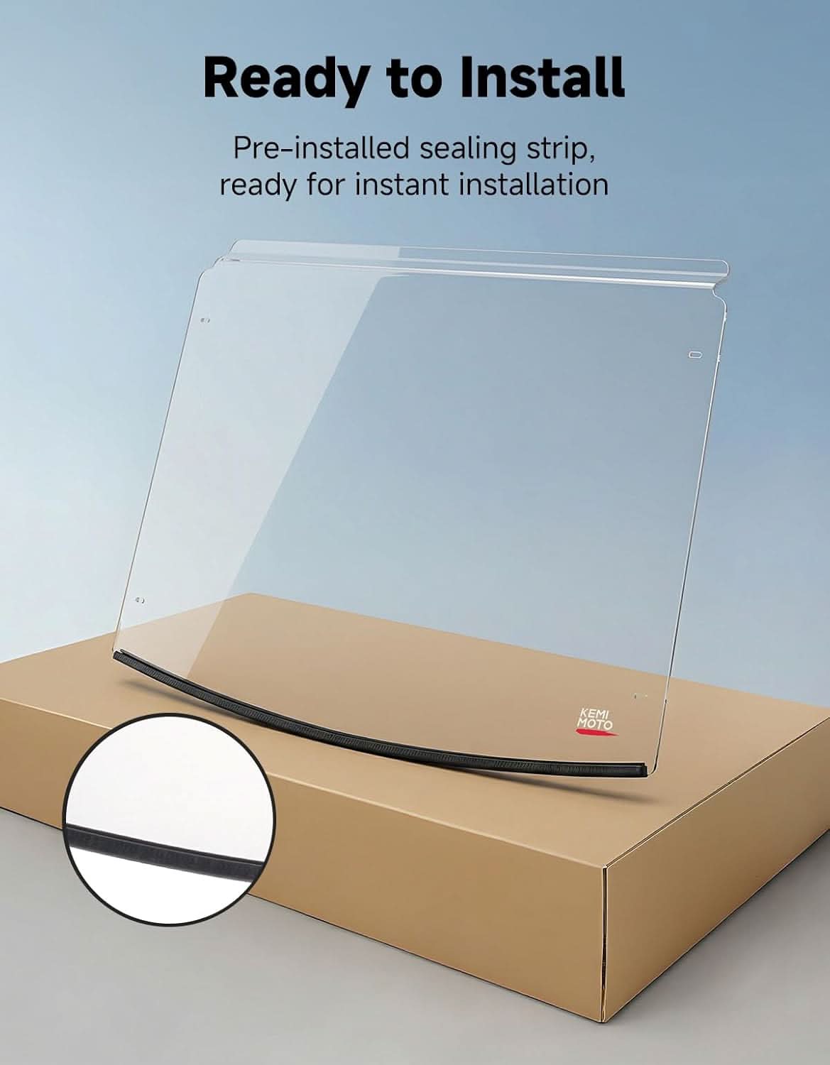Kemimoto Front Windshield for Polaris Ranger 150 2018+ Scratch-Resistant