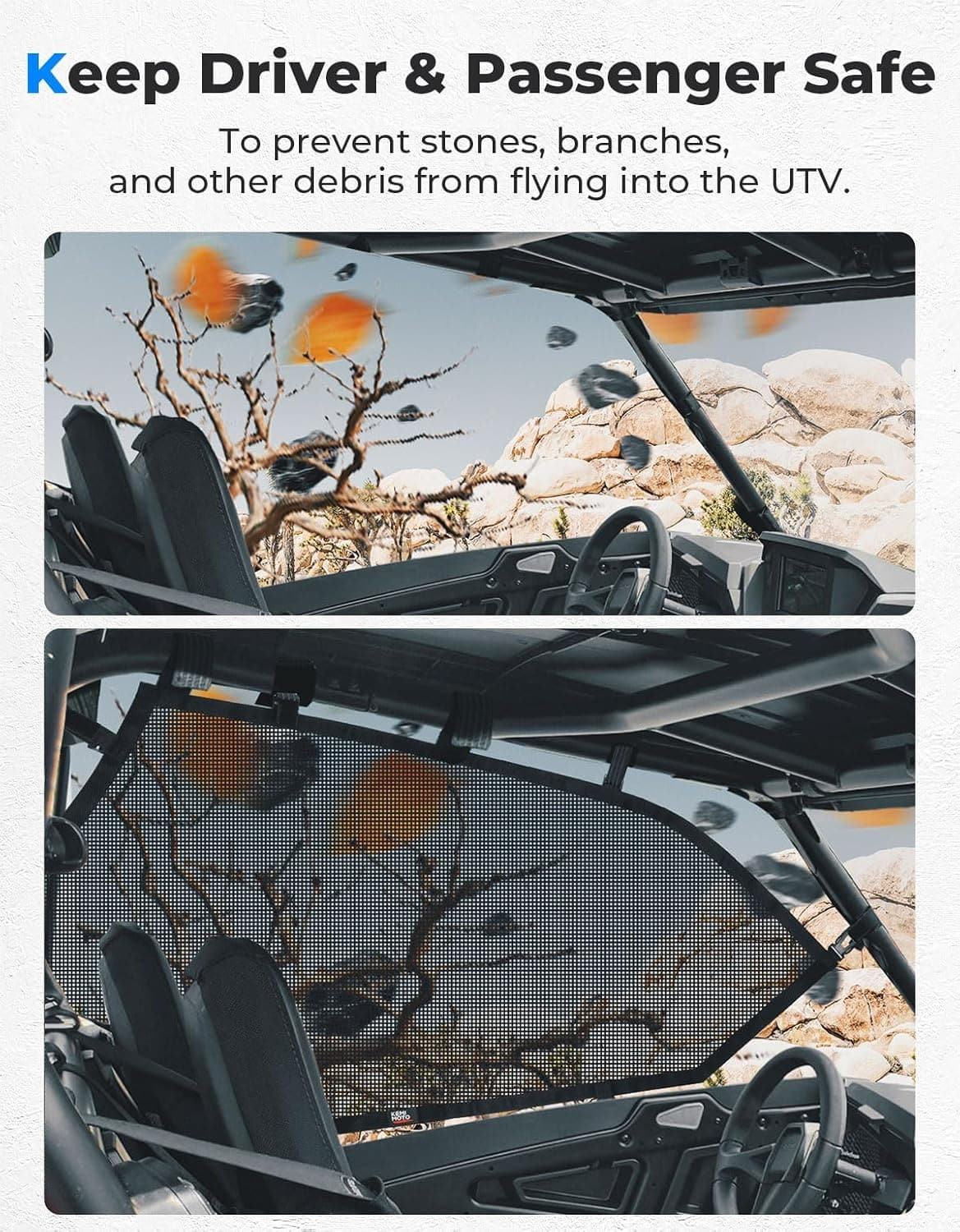 Kemimoto Mesh Shield Window Net for Polaris RZR XP 1000