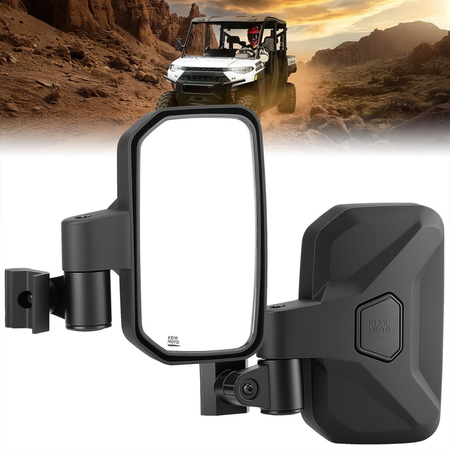 Kemimoto Spring-Back UTV Side Mirrors for Polaris Can-Am CFMOTO