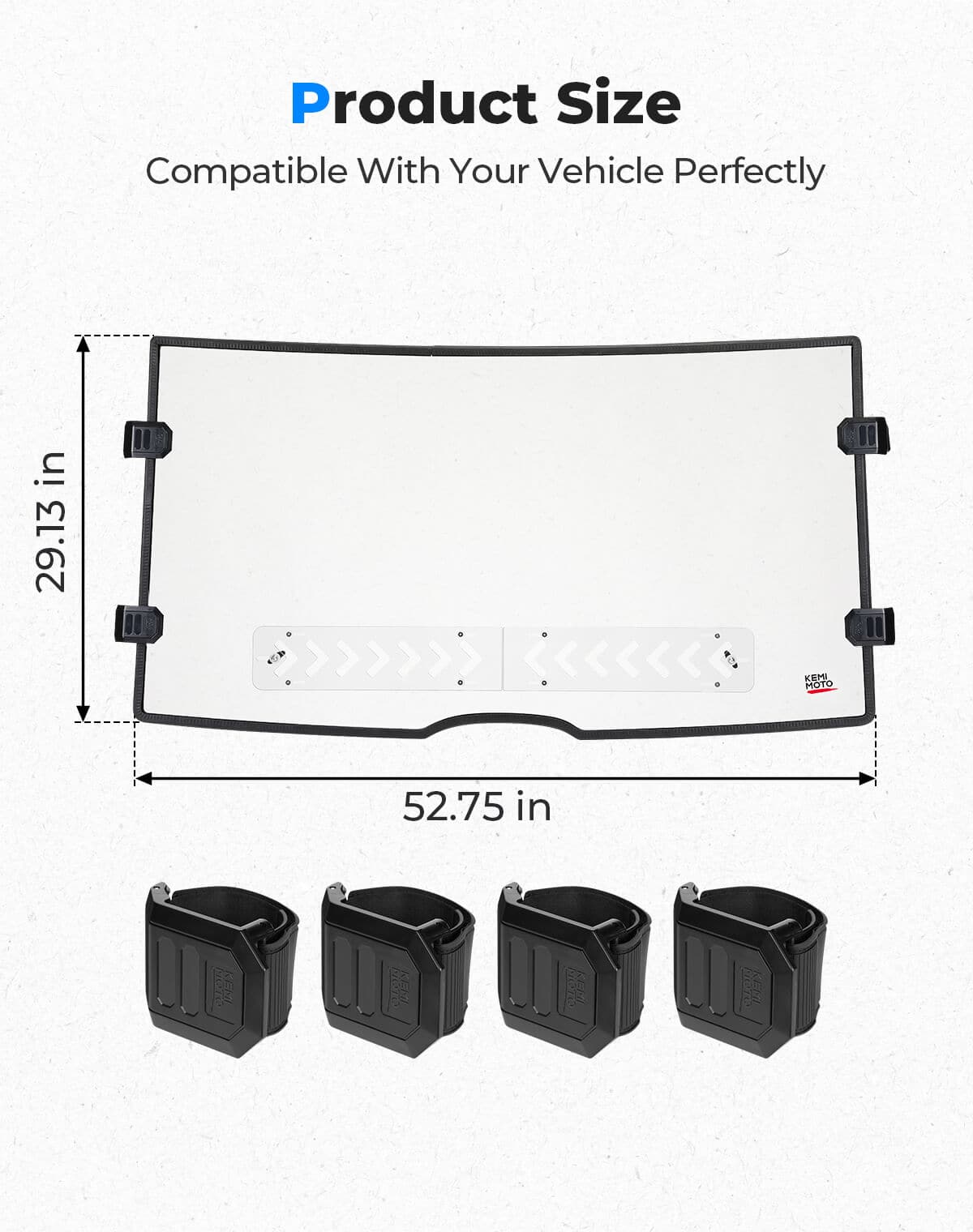Kemimoto Vented Front Windshield for Tracker 800SX, Arctic Cat Prowler Pro