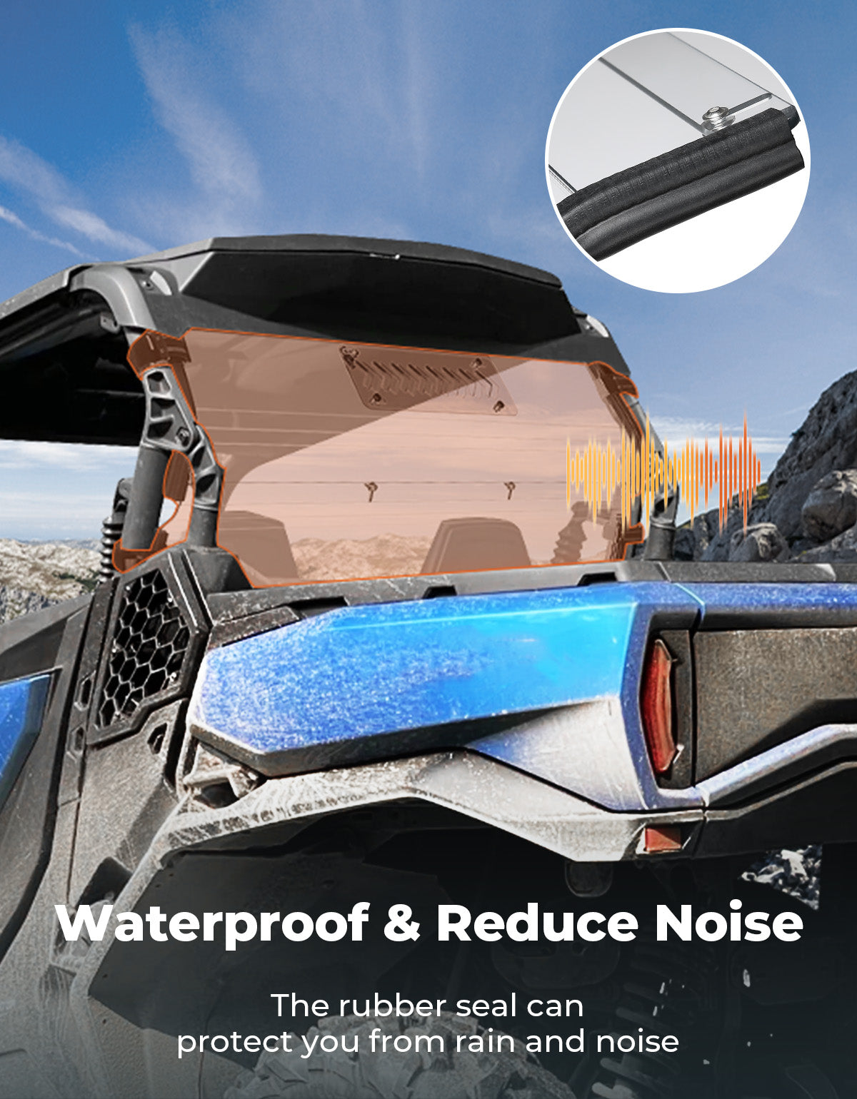 Vented Rear Windshield for Can‑Am Commander 700 1000 2021‑2025
