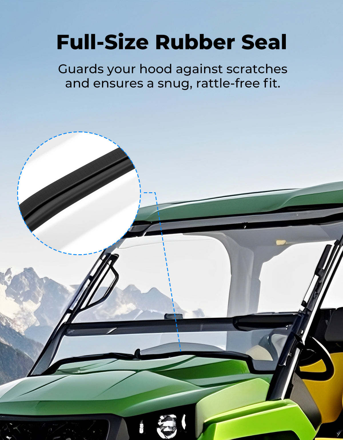 Kemimoto Flip Windshield for John Deere Gator Polycarbonate