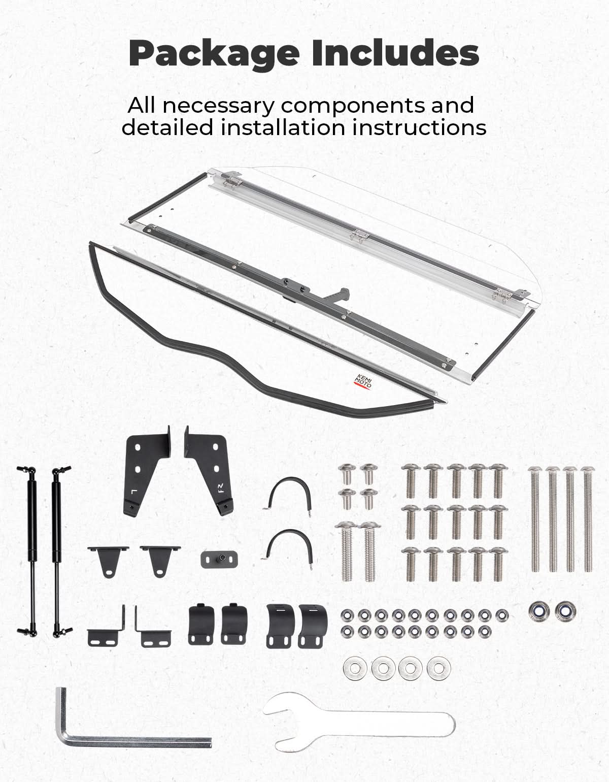 Kemimoto 3-in-1 Flip Windshield for Can‑Am X3 & X3 Max
