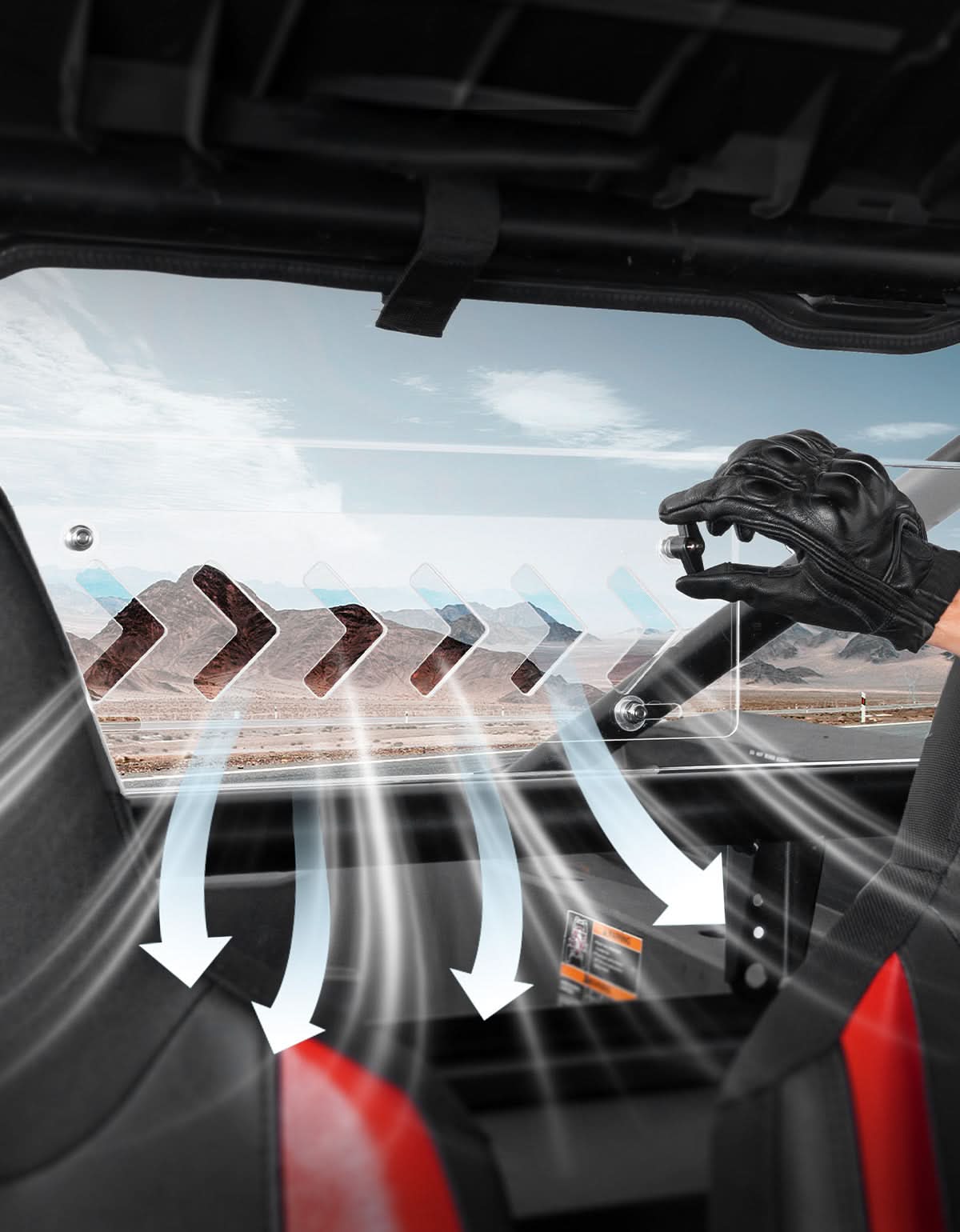 UTV Sliding Vented Clear Rear Windshield for 2024+ Polaris RZR XP 1000 / RZR XP4 1000