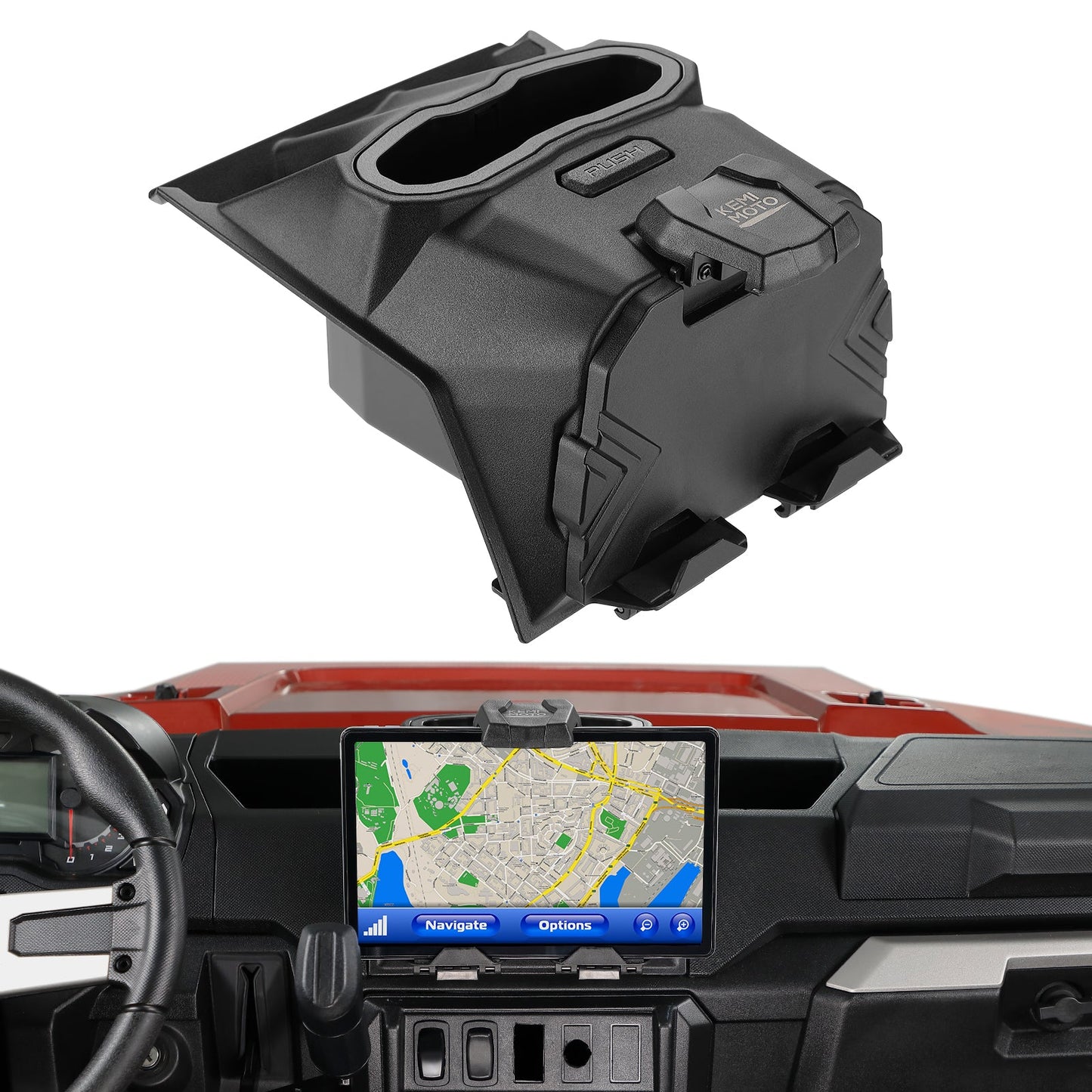 Kemimoto Cargo Bed Box & Tablet Holder for Polaris Ranger – Waterproof, Anti-Theft