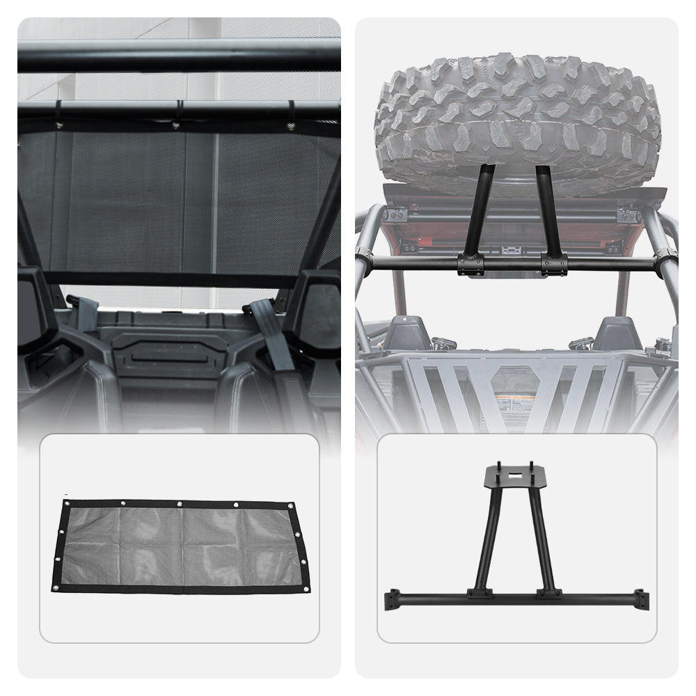 Kemimoto Soft Window Net Tire Carrier for Polaris RZR XP