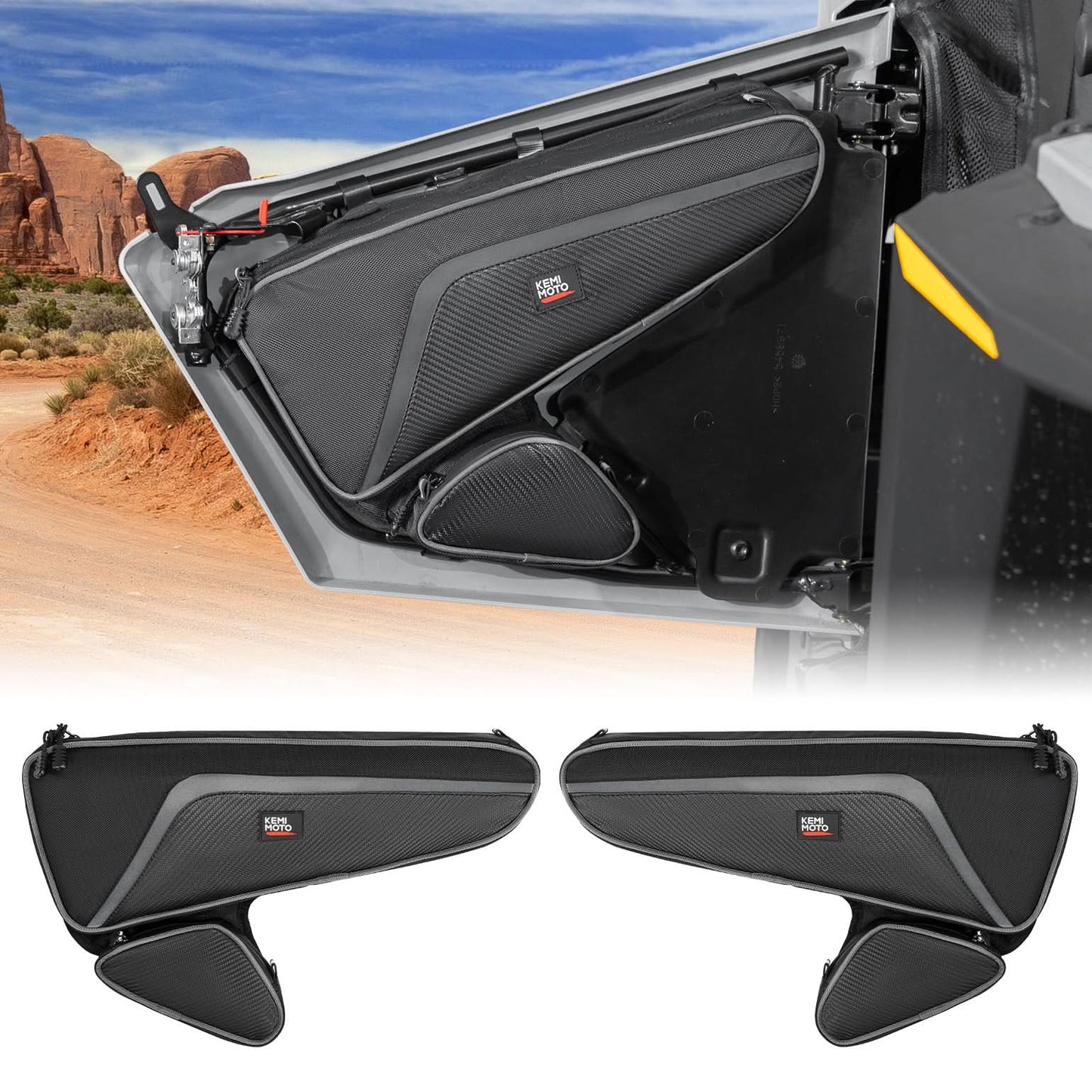 Kemimoto 1680D Storage Bag With Knee Pad for Polaris RZR