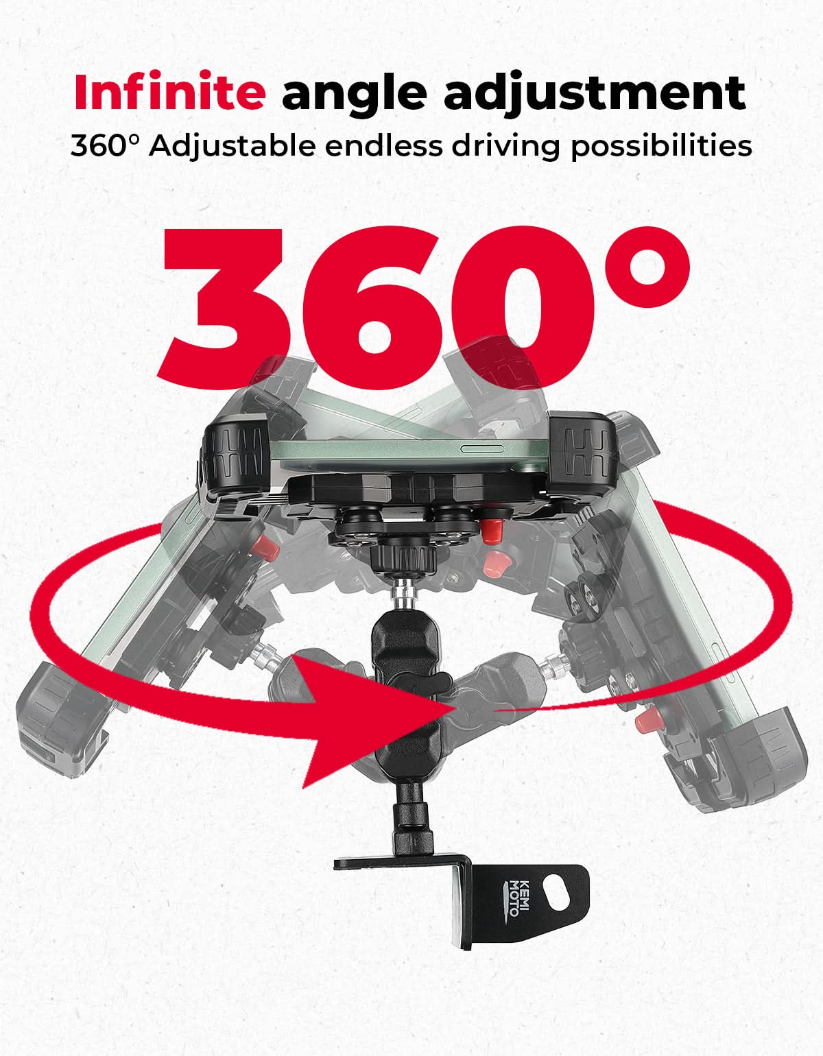 Kemimoto Phone Mount for Polaris Ranger 1000/XP/Crew XP, 4.7-7.0 Phones
