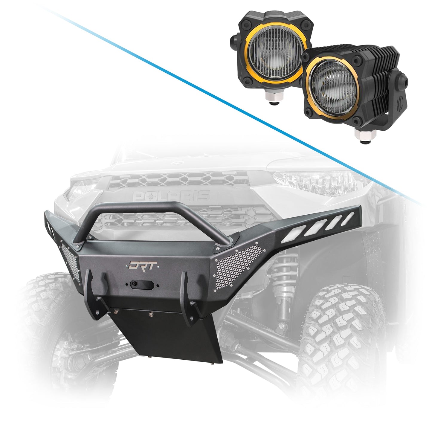 DRT Heavy-Duty Steel Front Winch Bumper for Polaris Ranger XP1000