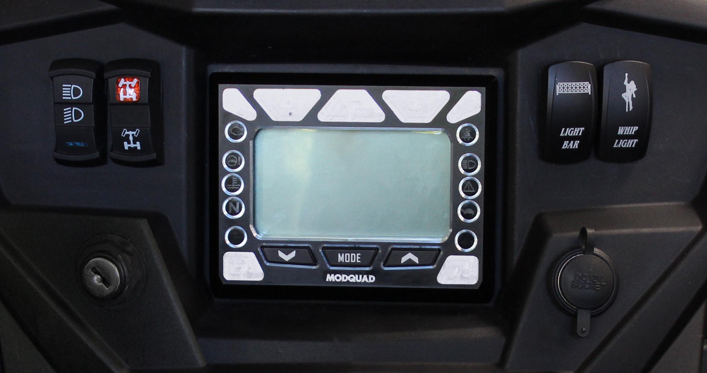 Polaris RZR 1000 Digital Dash Gauge Bezel Black Anodized