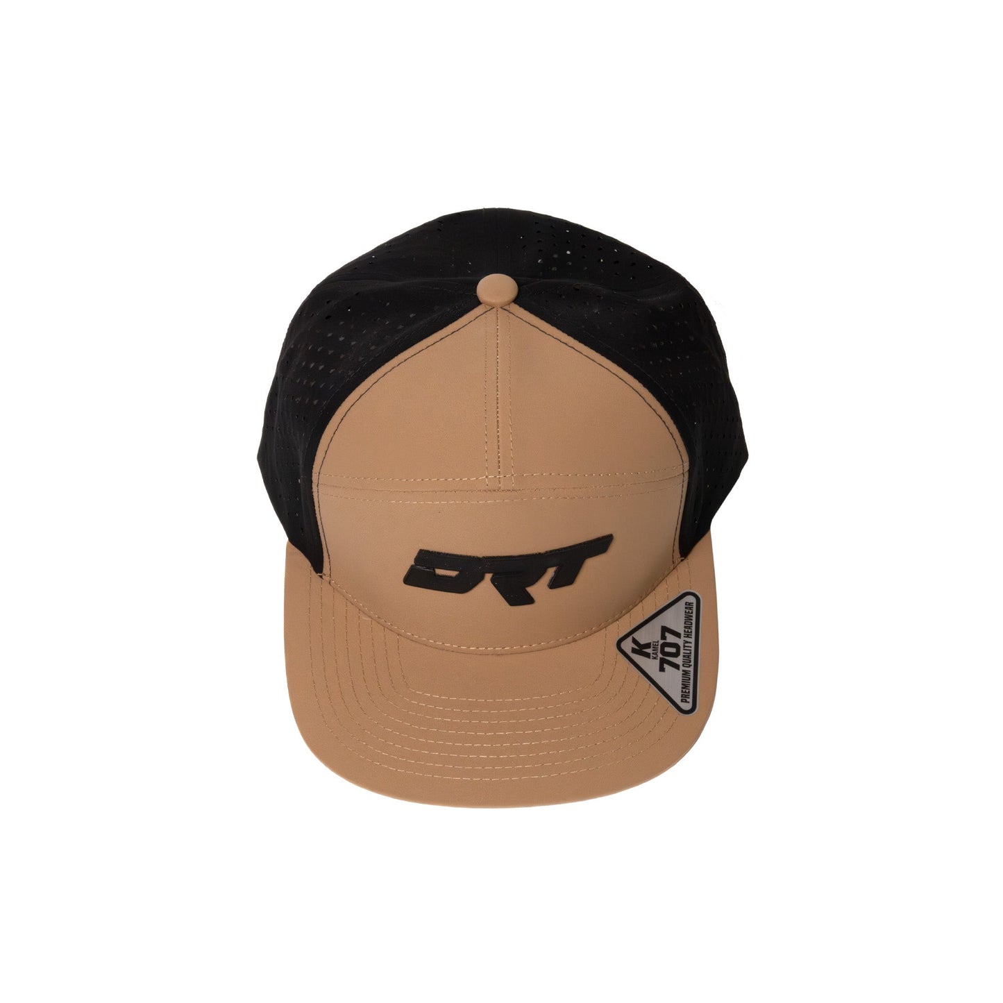DRT Motorsports Recharged 7-Panel Water-Drop Snap-Back Hat – Desert Sand/Black
