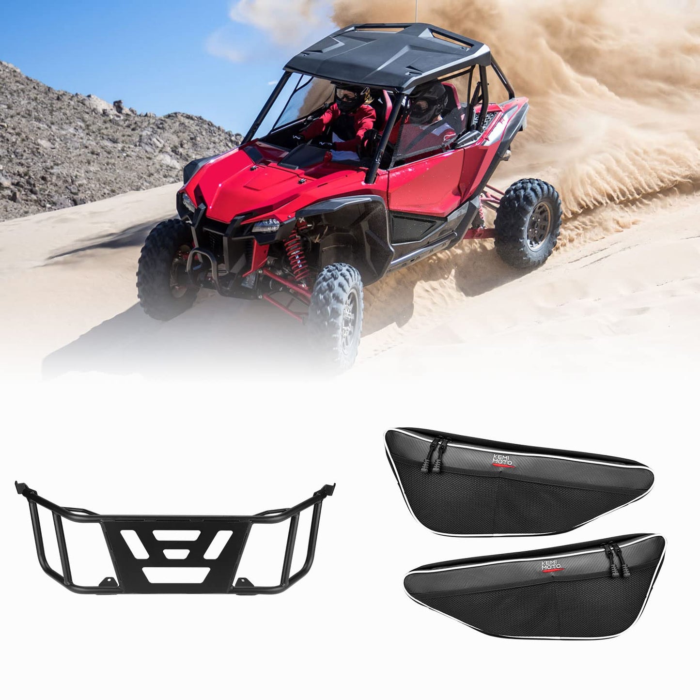 Kemimoto Door Bags UTV Bed Tailgate for Honda Talon 1000R/1000X/1000X-4