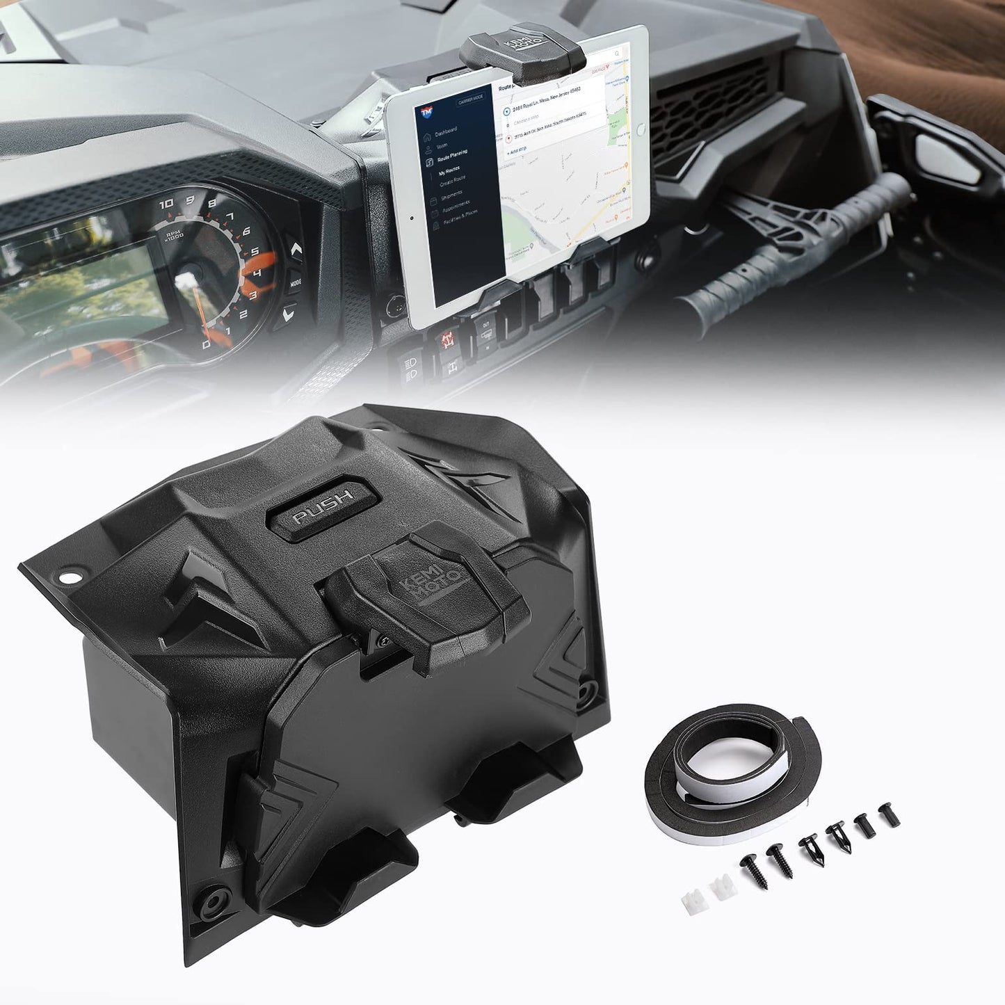 Kemimoto Tablet GPS Mount With Storage For RZR XP 1000