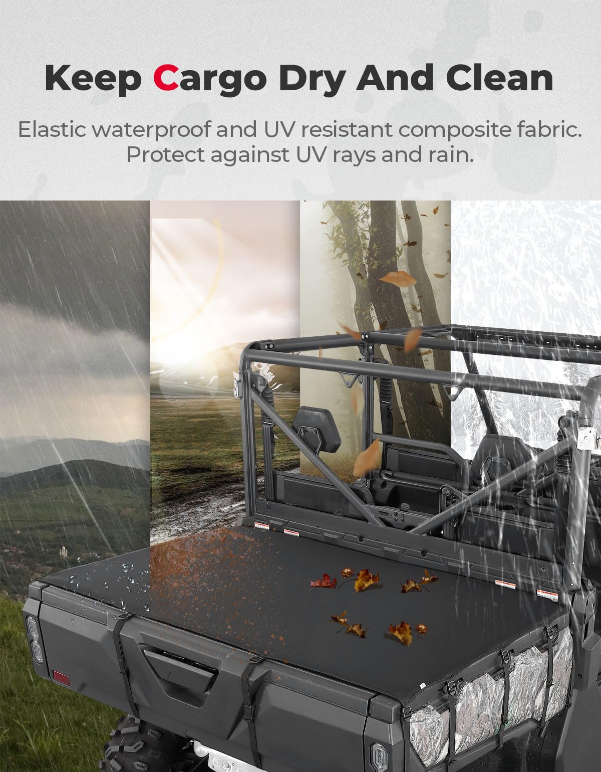 Kemimoto Soft Cargo Bed Cover for CFMOTO UFORCE 1000/1000 XL