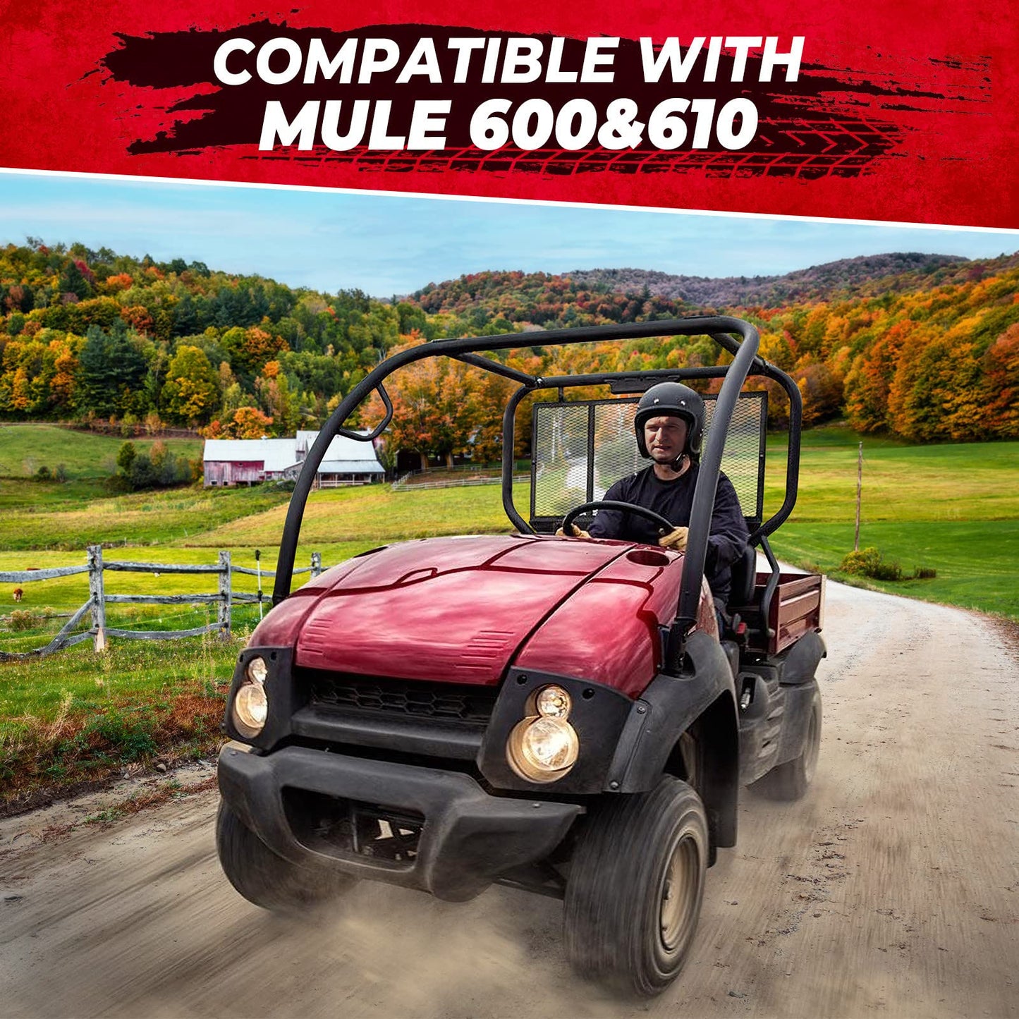 Kemimoto Bench Seat Cover 600D for Kawasaki Mule 610/600