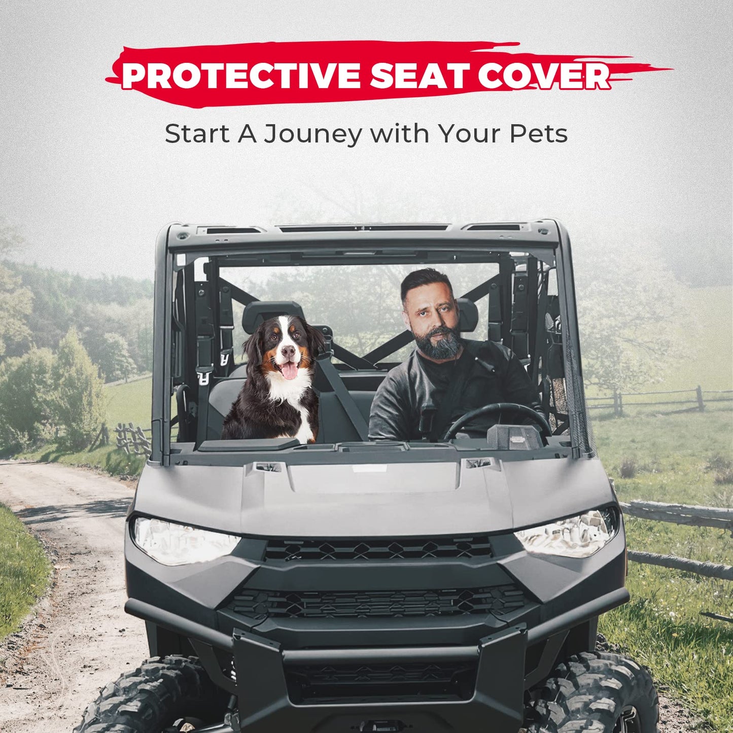 Kemimoto Seat Covers 1680D Oxford for Polaris Ranger XP1000