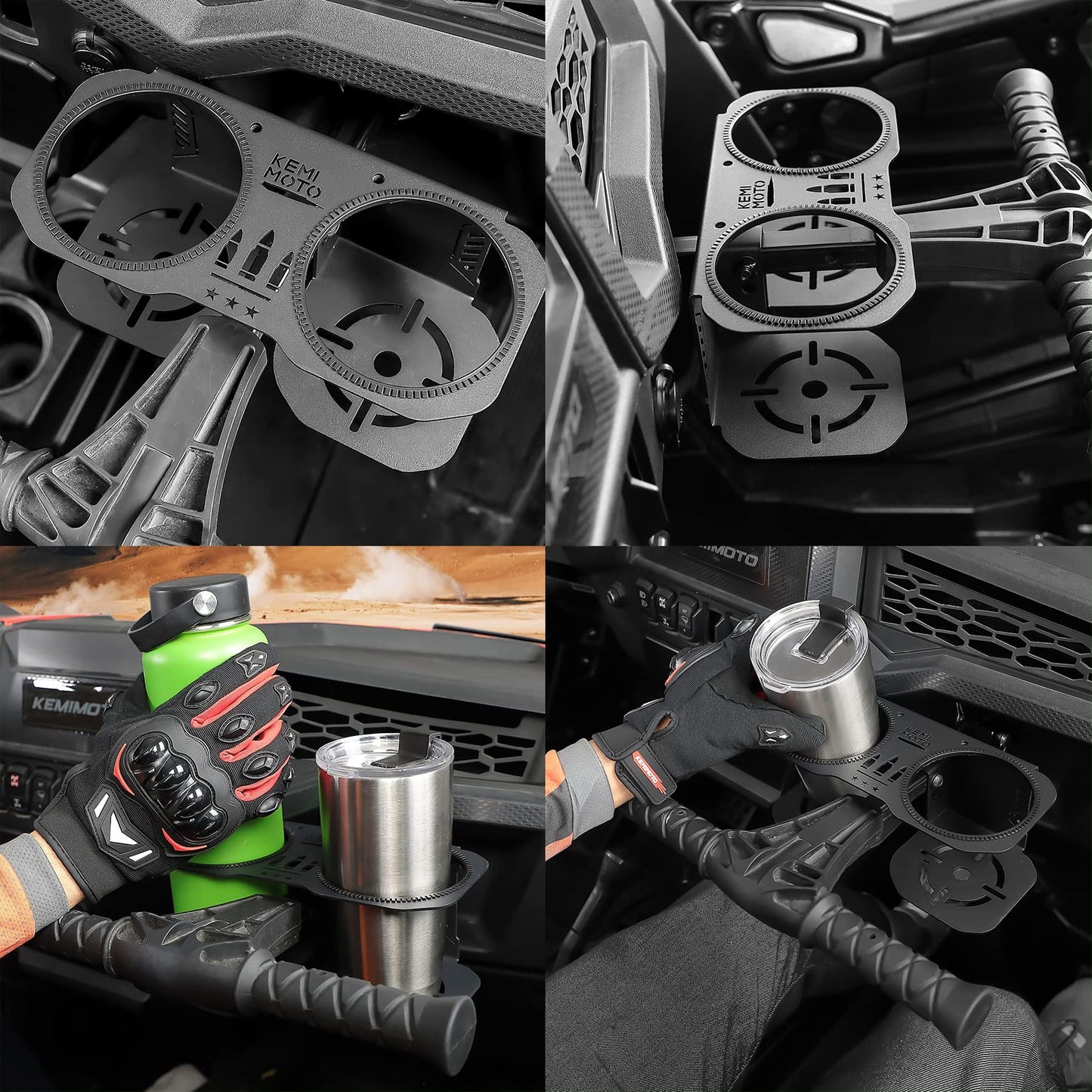 Kemimoto Upgrade Stable Grab Bar Cup Holder Large Capacity