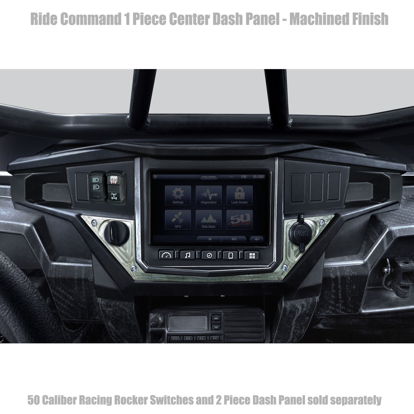 Ride Command XP1000 1‑Piece Dash Panel – Powder‑Coated Aluminum