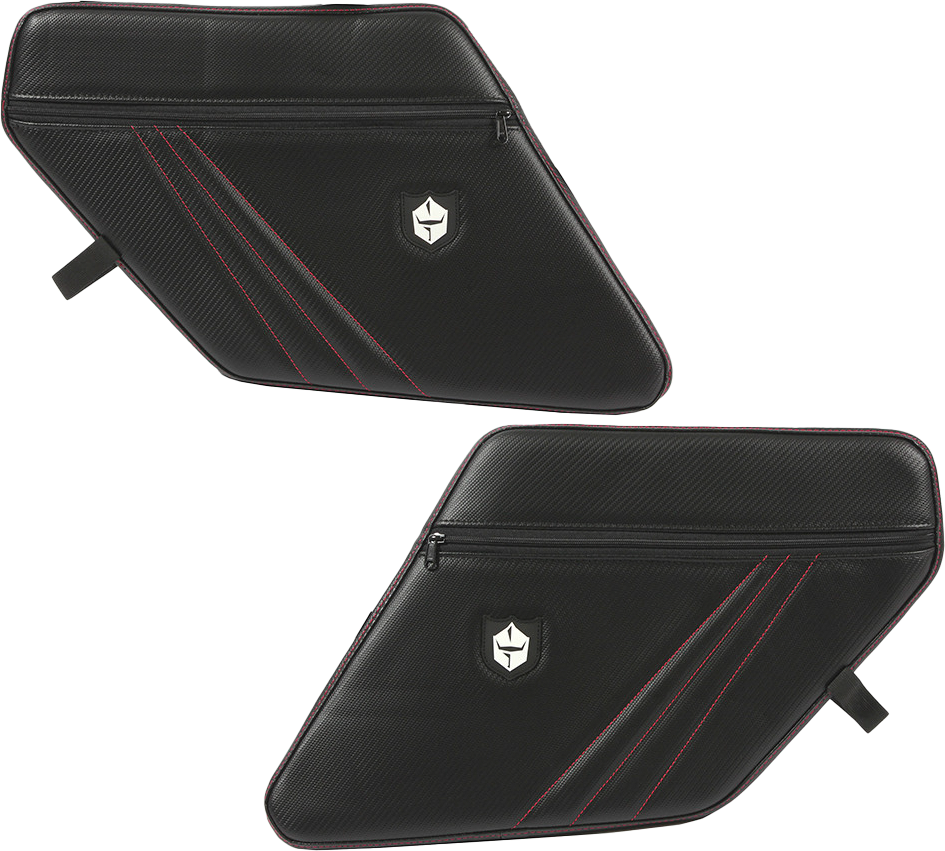 Rear Stock Door Knee Pads With Storage Red Stitching