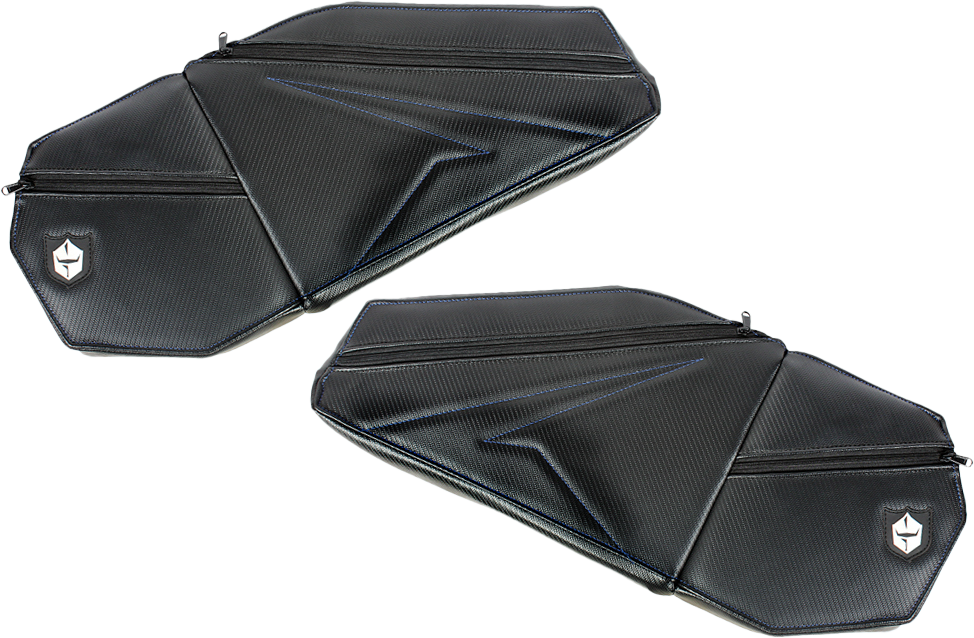 Front Door Knee Pads With Storage Blue Stitching PO