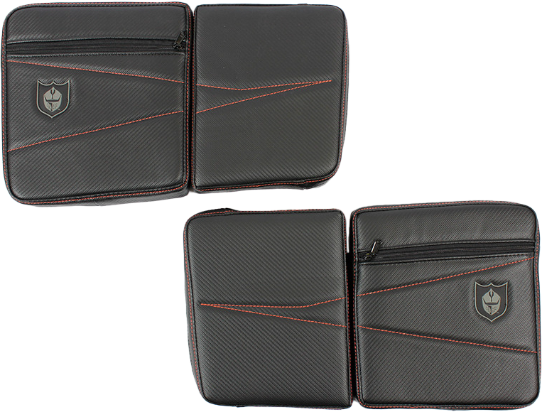 Rear Door Knee Pads With Storage Orange Stitching