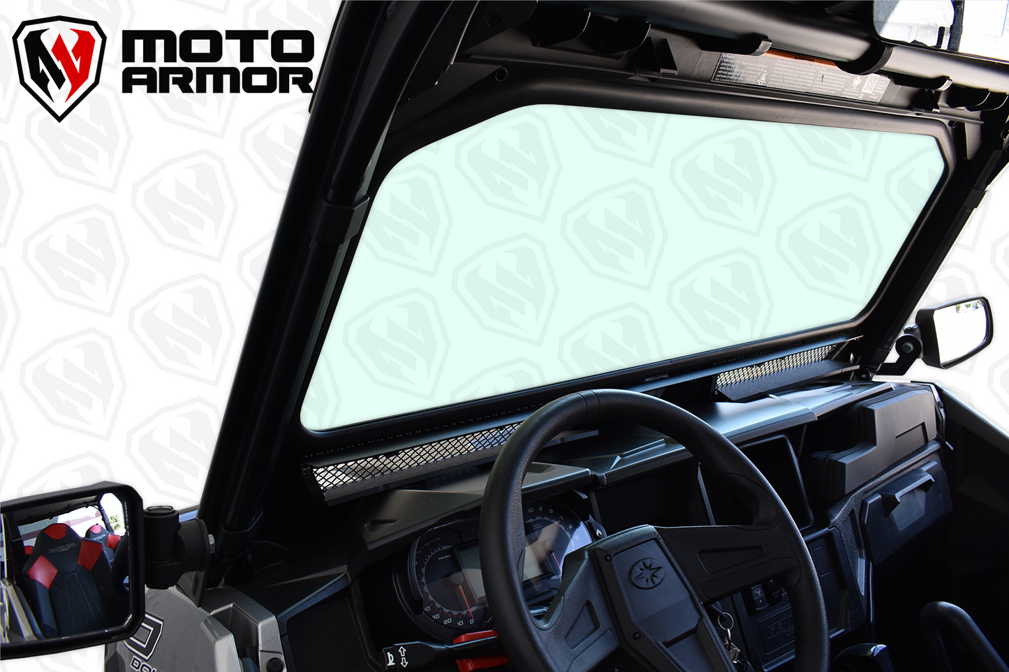 Polaris General Vented Full Glass Windshield Black