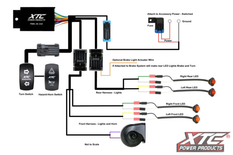 Universal Self-Canceling Turn Signal System With Horn Includes Two 3/4 Inch Rear Tail Lights