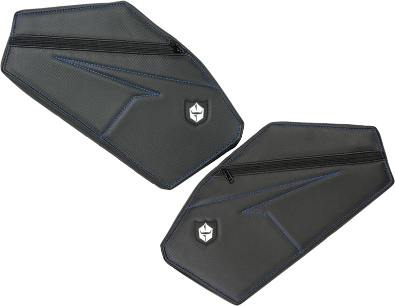 Rear Door Knee Pads With Storage Blue Stitching PO