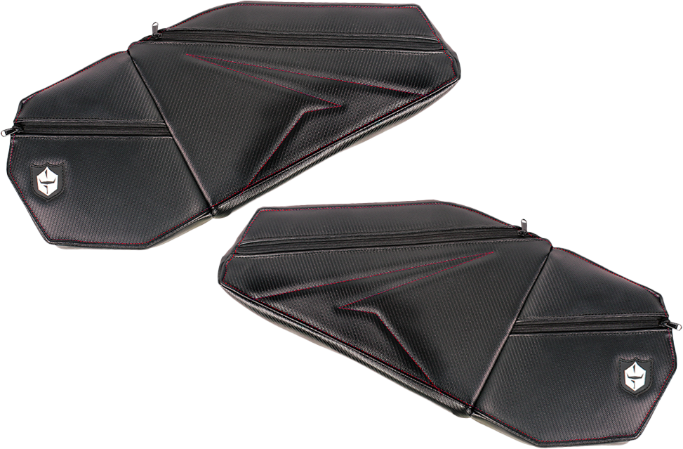Front Door Knee Pads With Storage Red Stitching Pol