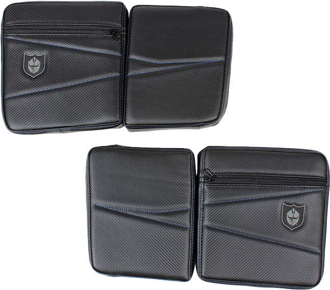 Rear Door Knee Pads With Storage Blue Stitching