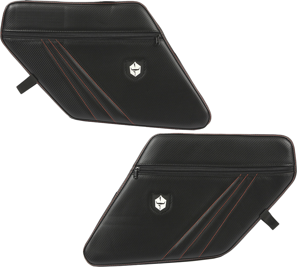 Rear Stock Door Knee Pads With Storage Orange Stitching