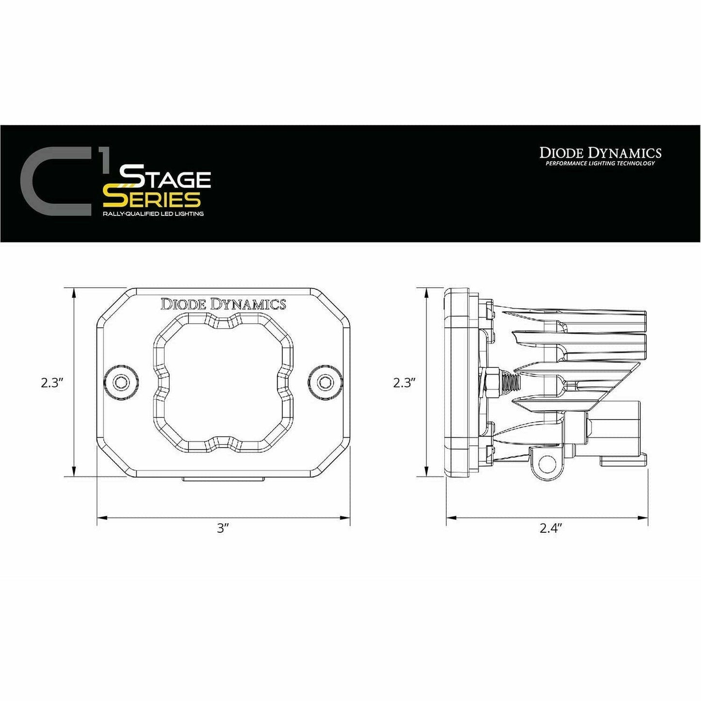 Stage Series C1 White Sport Flush Mount LED Pods (Pair)