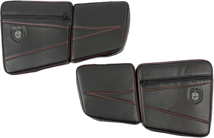 Front Door Knee Pads With Storage Orange Stitching
