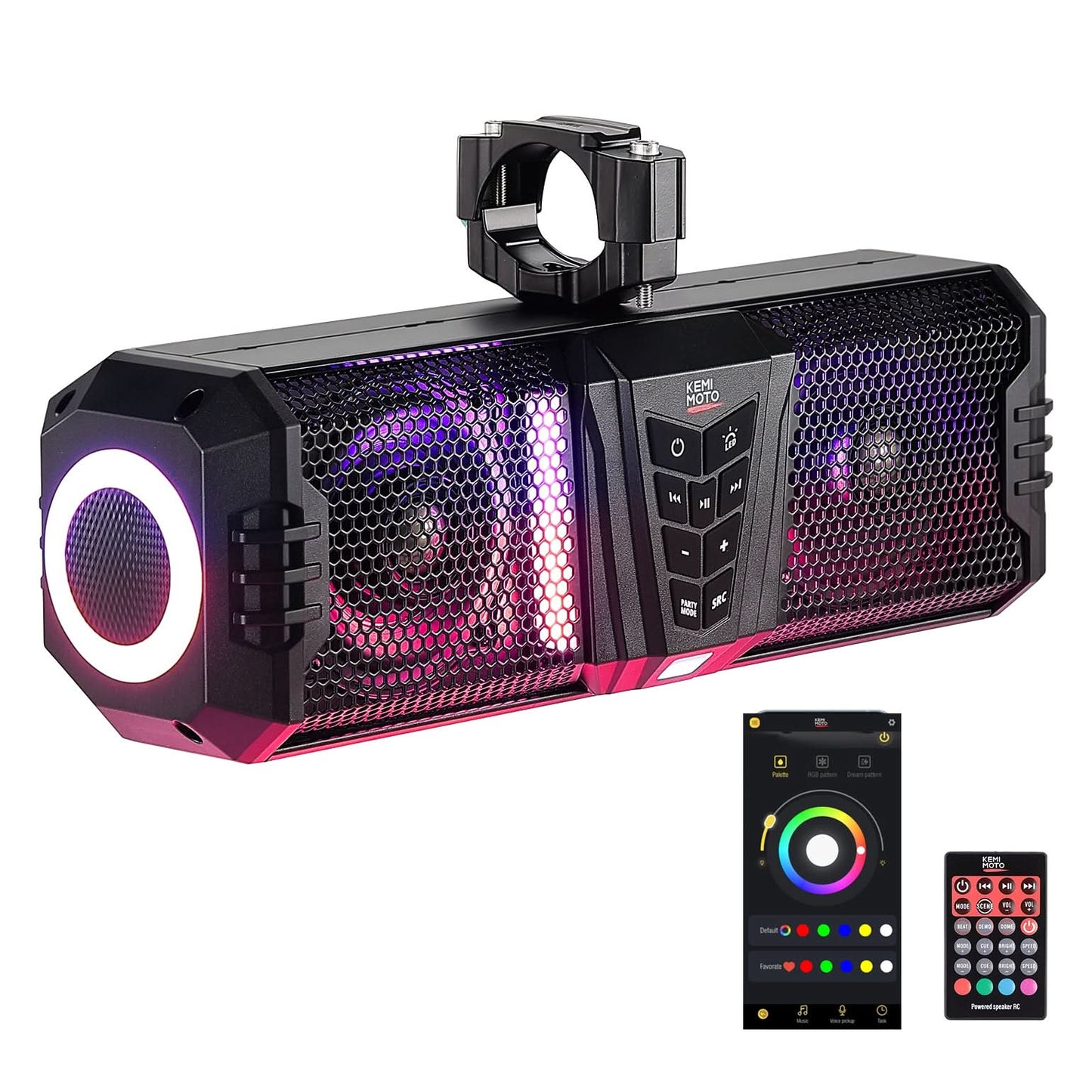 Kemimoto Midnight 40 16" Bluetooth RGB UTV Sound Bar
