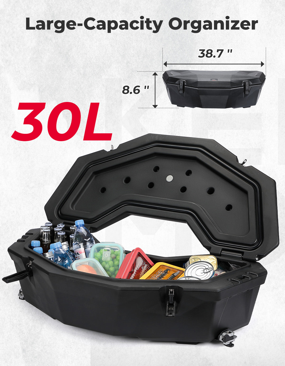 Kemimoto 30L Rear Storage Box for Can‑Am X3/MAX