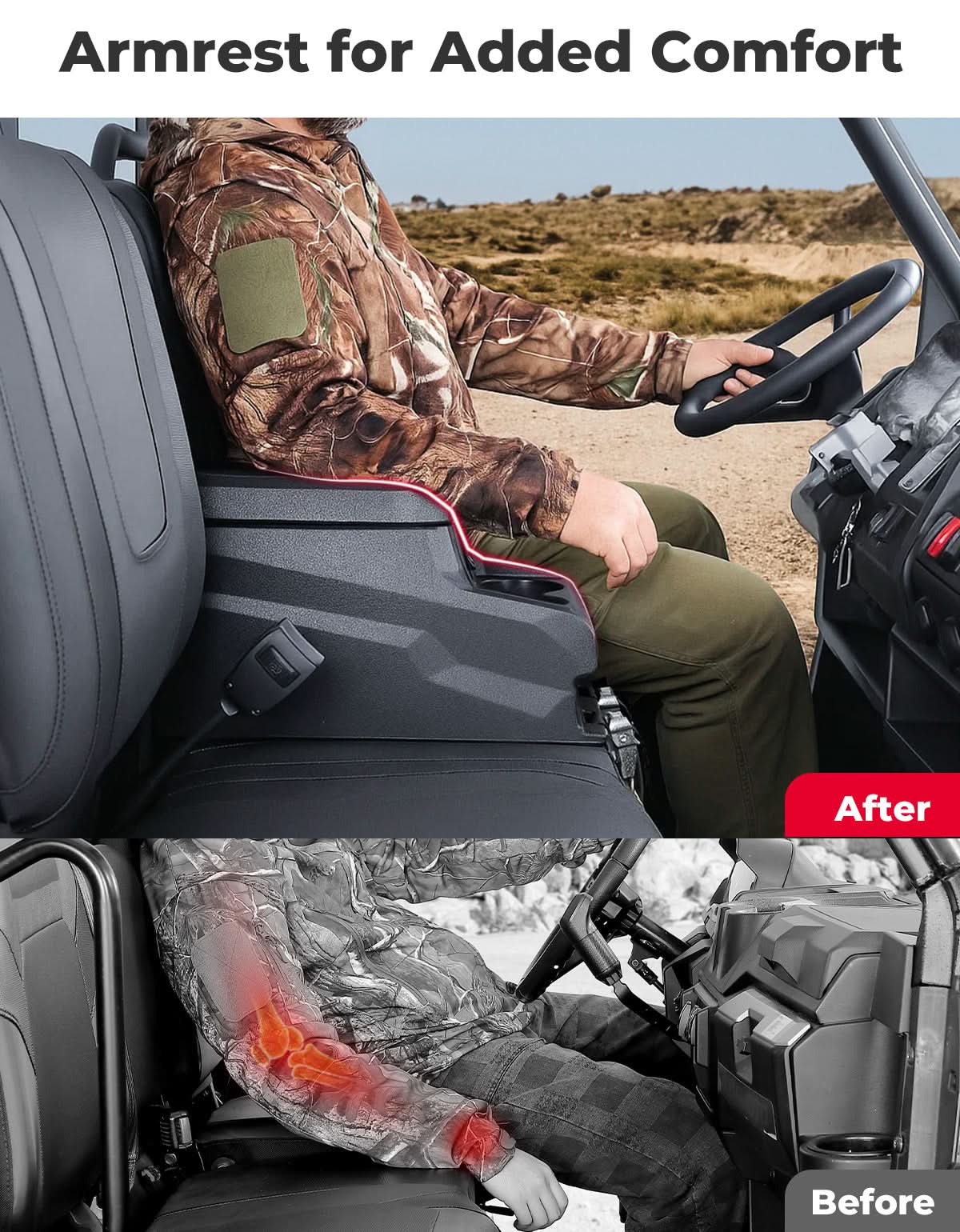 Kemimoto Waterproof UTV Bench Seat Center Console Box