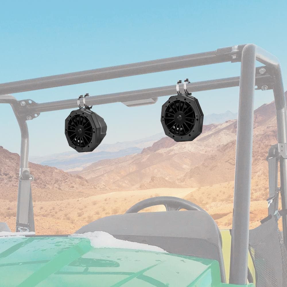 Kemimoto 6.5" Speaker Cage Swivel Pods with 1.75–2" Mounting Clamps