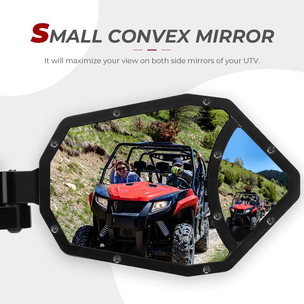 Kemimoto UTV 1.65"-2" Rear View Mirror & 1.6"-2" Side Mirror