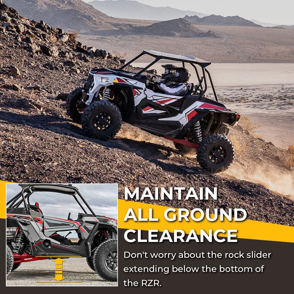 KEMIMOTO Tire Carrier Mount Rock Sliders for Polaris RZR XP1000