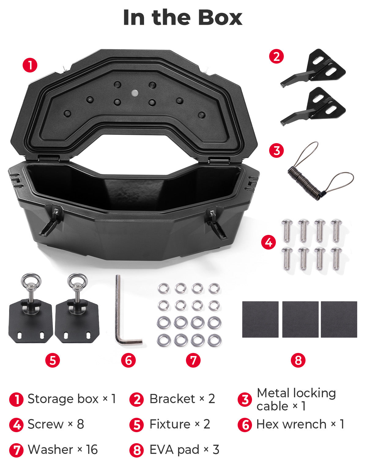 Kemimoto 30L Rear Storage Box for Can‑Am X3/MAX