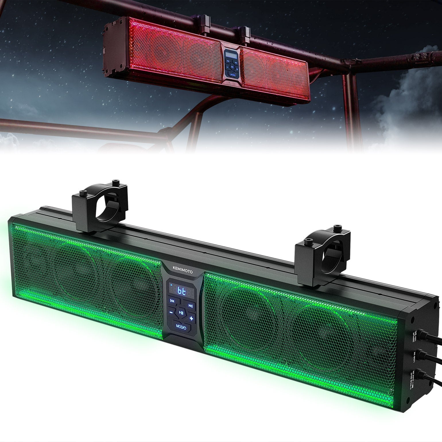 26 Inch UTV Sound Bar w/ Music Sync RGB Multicolor Lights