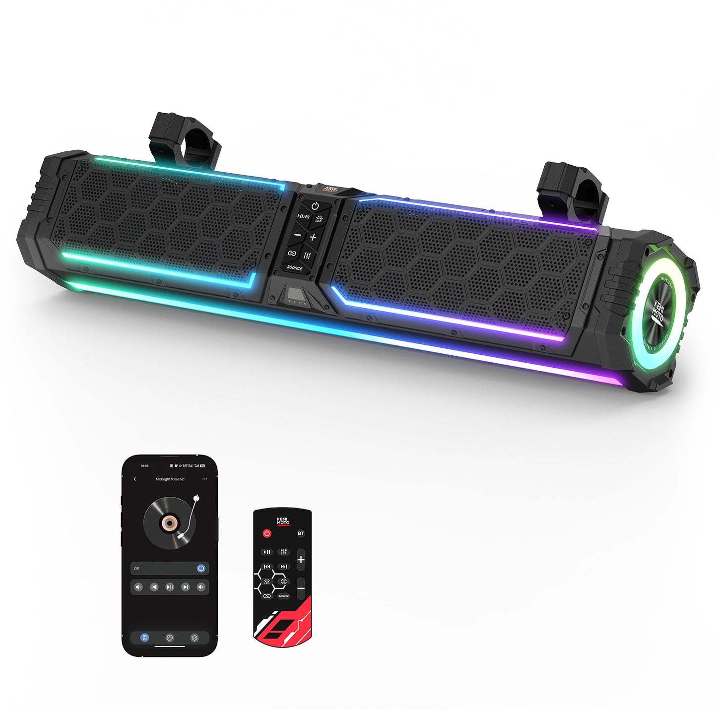 Kemimoto Midnight 70 Gen2 Soundbar 680W Max Power IP66 Waterproof