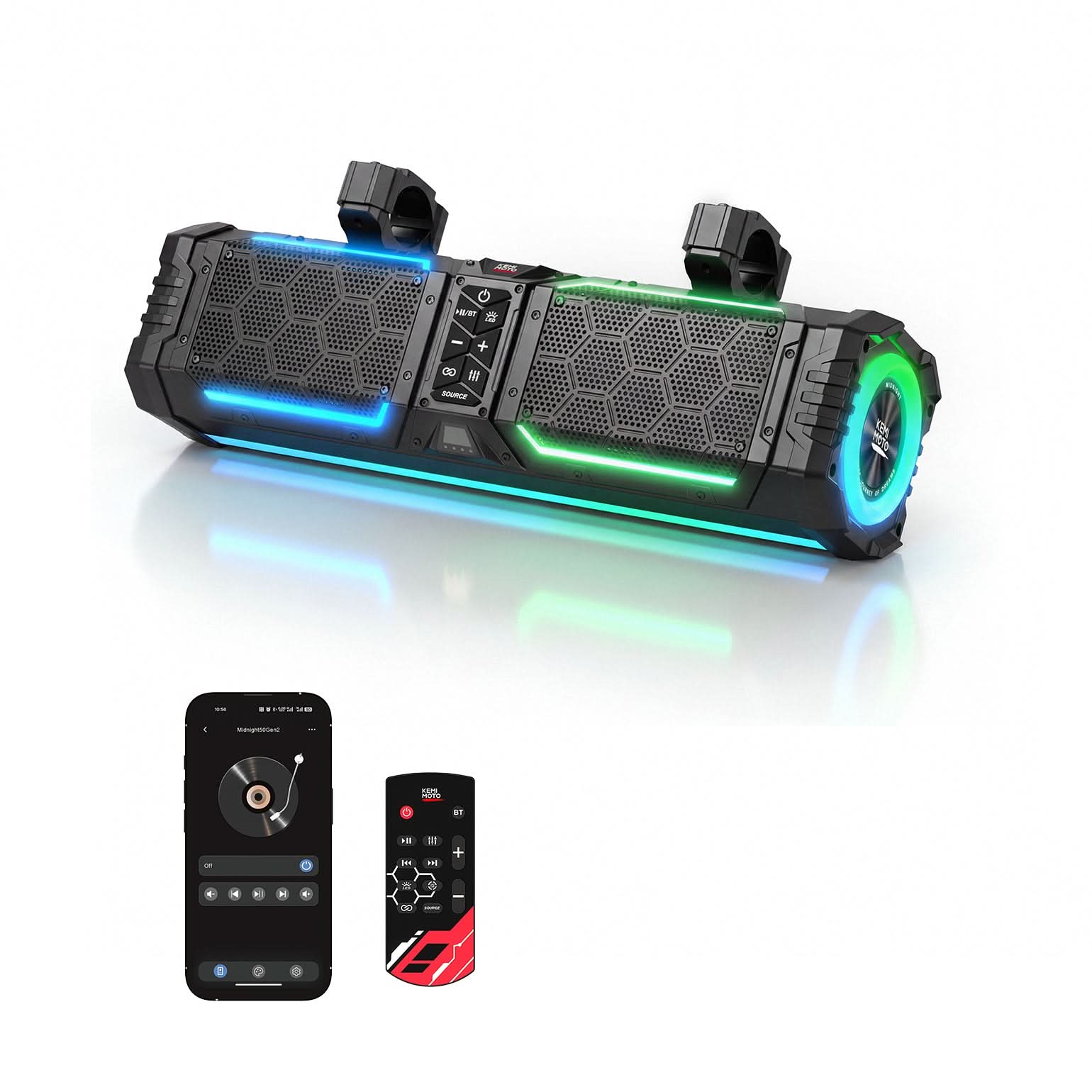 Midnight 50 Gen2 Metal 20" 6-Speaker Sound Bar with Dynamic RGB