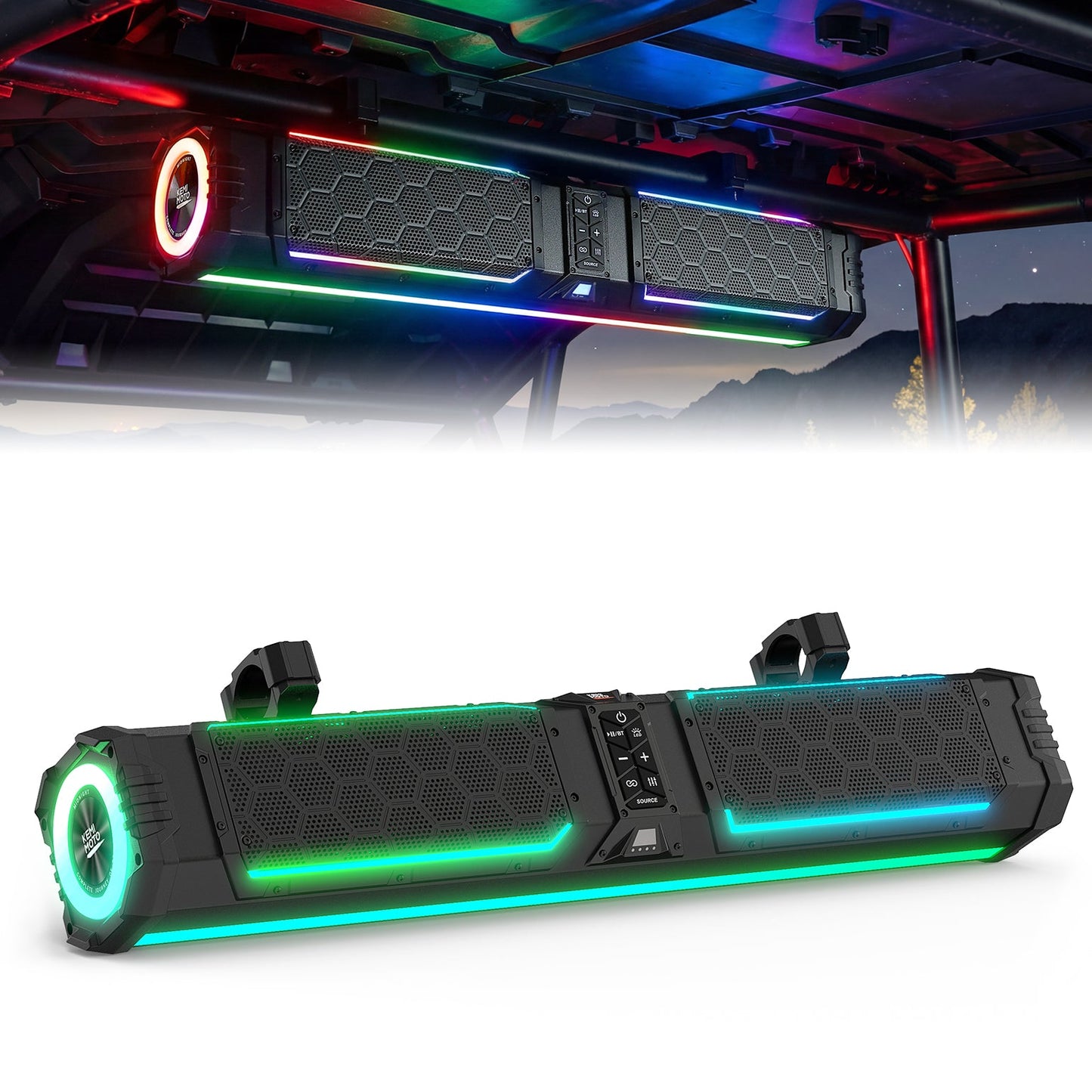 Kemimoto Midnight 80 Gen2 Soundbar for Can‑Am Polaris 680W IP66
